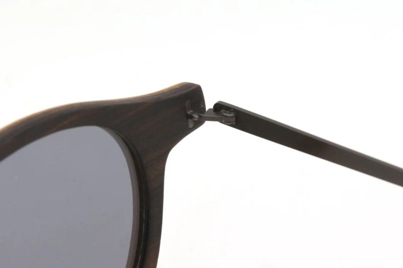 Fashion Double Color High Quality Wooden Sunglasses with Metal Temple