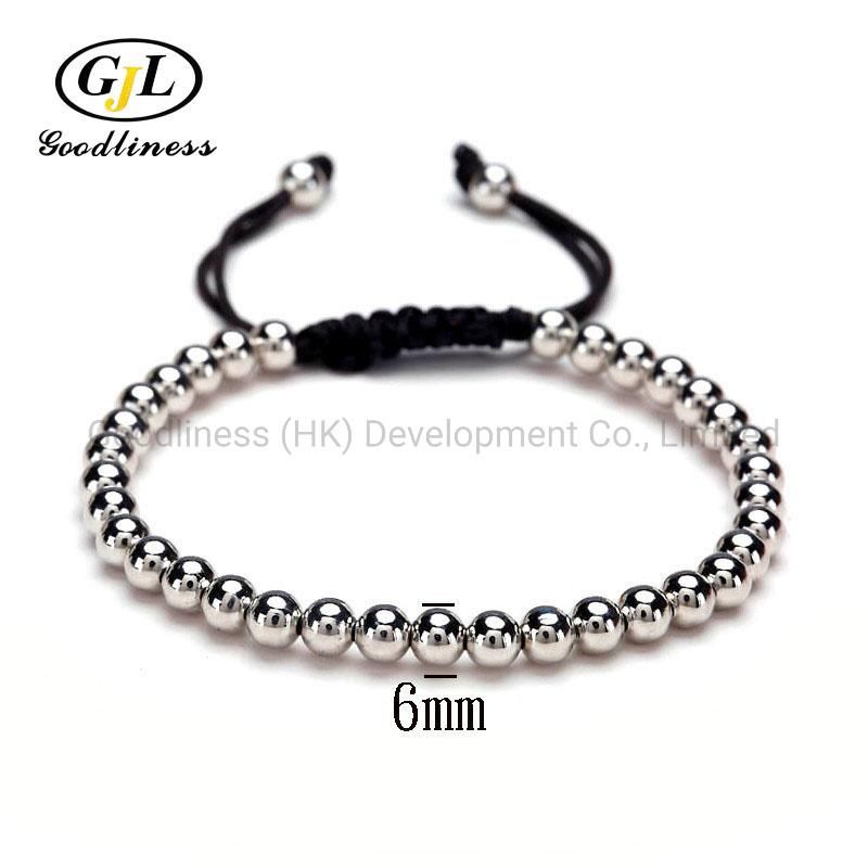 Fashion Titanium Steel Bead Bracelet Chain Length Adjustable Men Bracelet