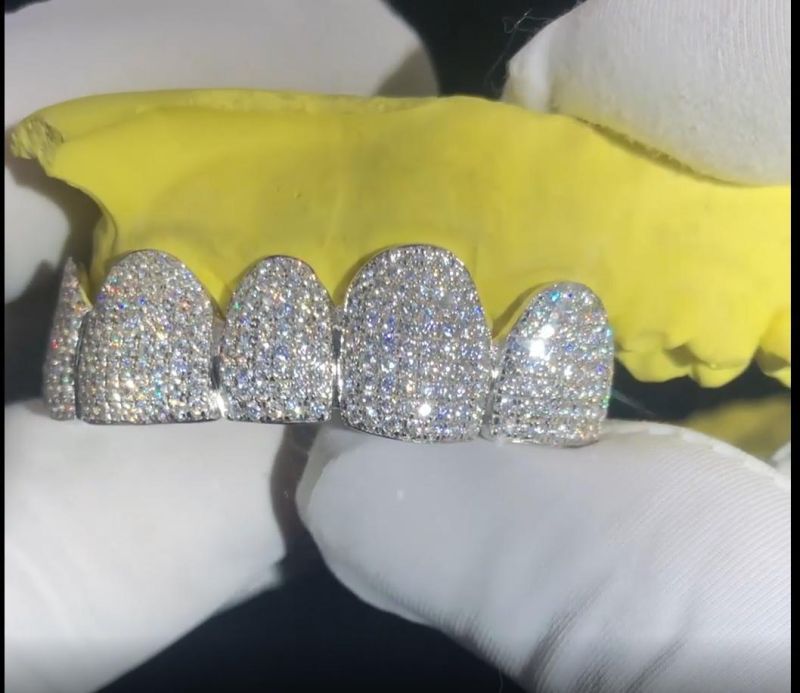 Messi Gems Hip Hop Custom Iced out Moissanite Diamond Silver Gold Teeth Grillz