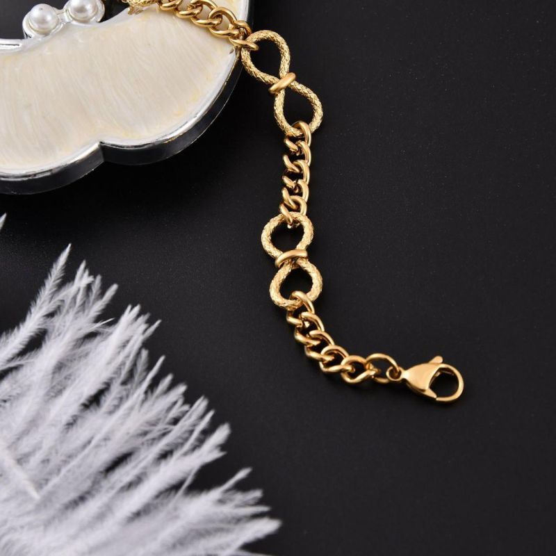 Gold Plated Chain & Link Bracelet Stainless Steel Bracelet Charm Wristband Bangles Party Jewelry