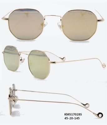Two Color Lens Multi-Angle Metal Sunglasses Hot Selling Lady&prime;s Sunglasses (KMS17028S)