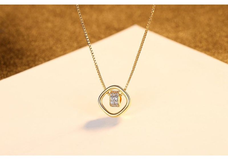 Shining Bling Cubic Zircon Clavicle Chain Pendant Necklace
