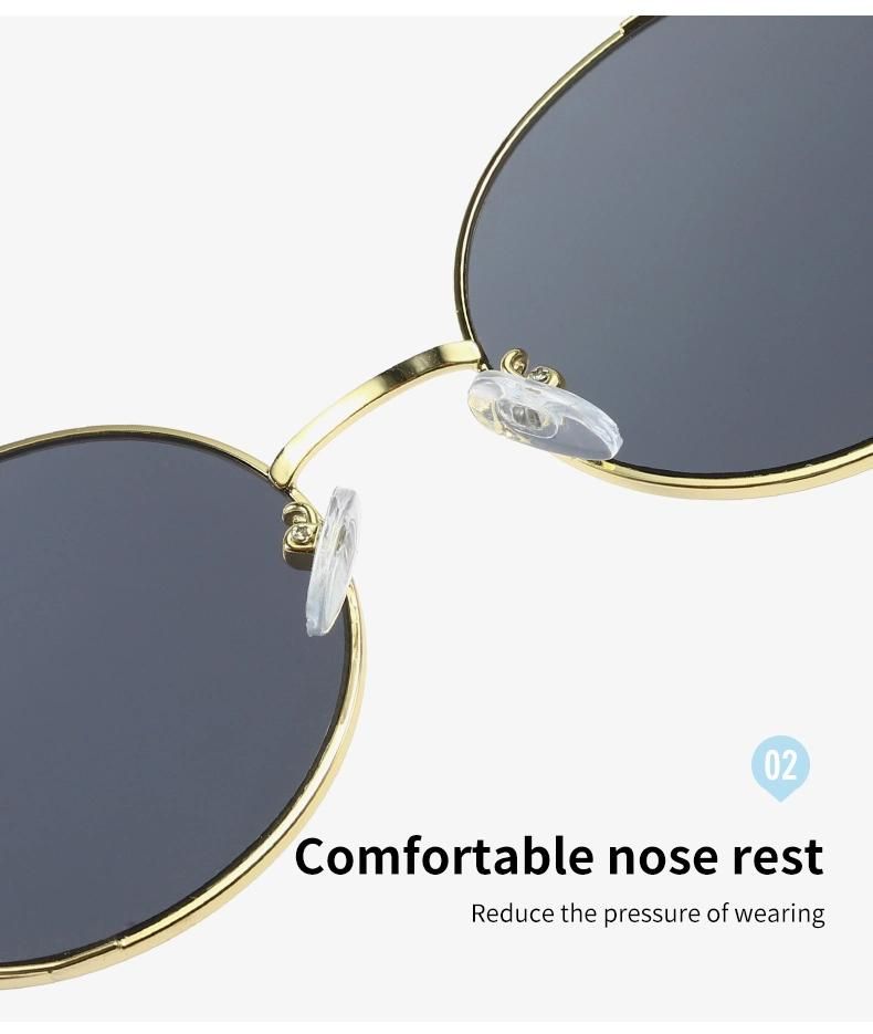 Custom Logo China Round Acetate Metal Frame Sunglasses Ce FDA