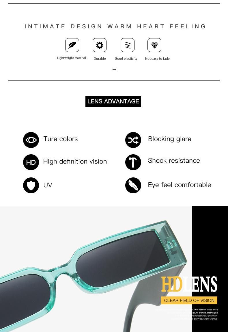 Sunglasses for European and American New Square Small Frame Fashion Sunglasses Retro Personality Ins Colorful Trend Sunglasses Cross-Border Amazon