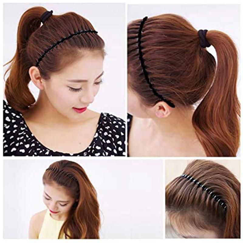 Black Color Simple Plastic Metal Daily Use Basic Hair Band