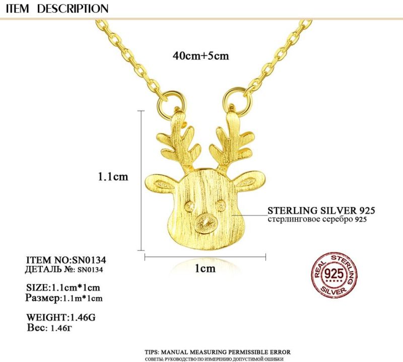 Fashion Jewelry Gold Plated Simple Pendant Necklace
