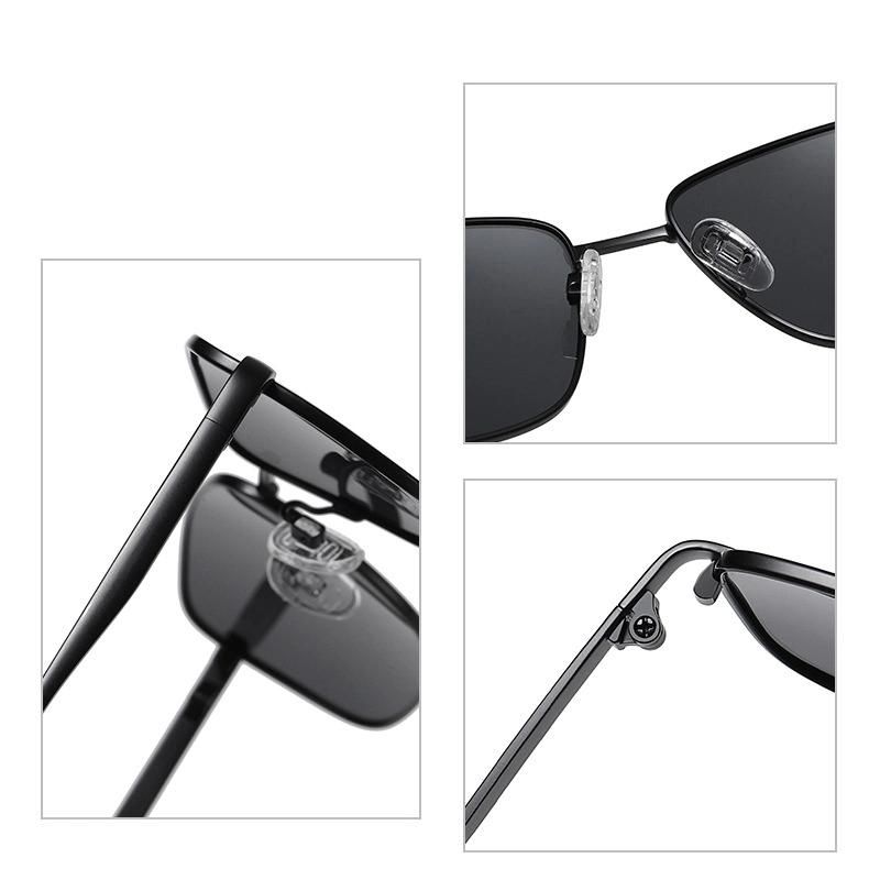 Metal UV400 Metal Glasses Frames Custom Logo Rectangle Polarized Sunglasses 3351