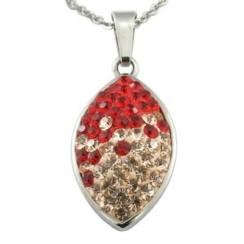 Glue Crystal Oval Lady Leaves Necklace