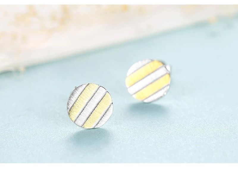 Fashion Jewelry Flat Round Shape Earring Stud