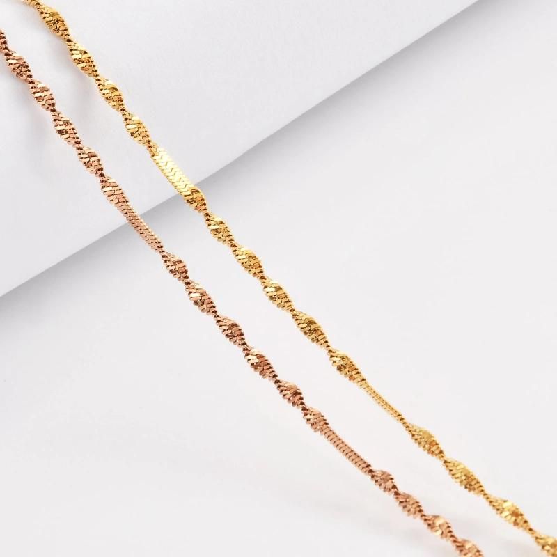Fashion Women Layering Jewelry Chains Twisted Bracelet Anklet Polished Necklace for Jewellery Design
