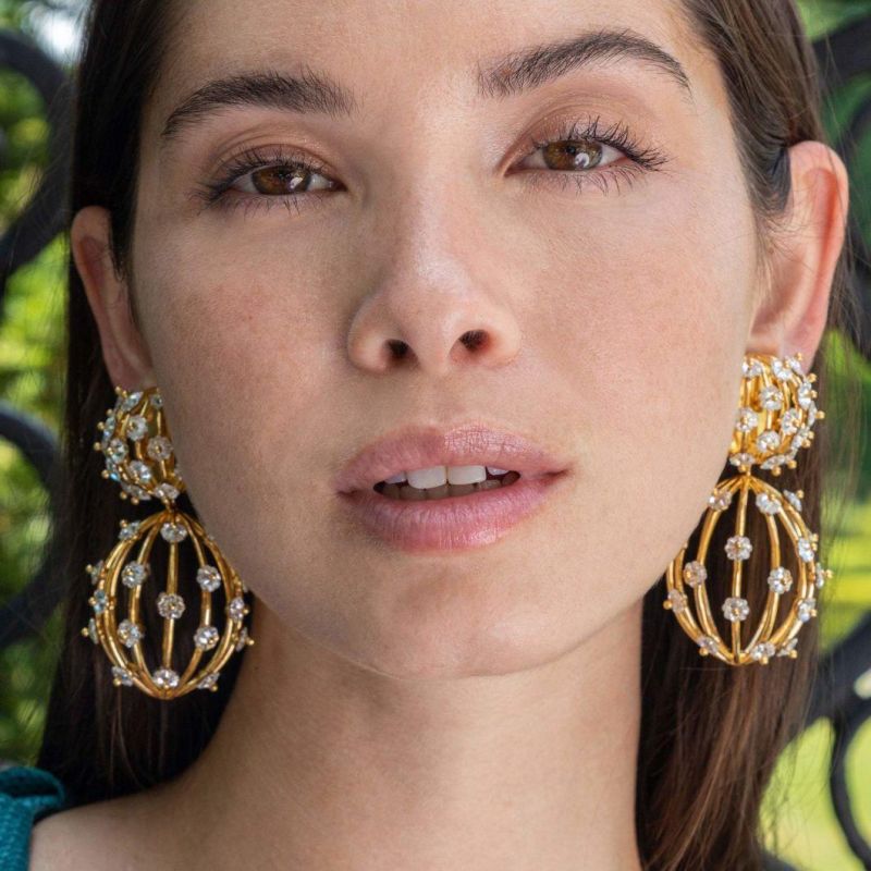Fashion Personality Metal Birdcage Earrings Jewelry