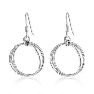 Fashion 2015 Lady 925 Sterling Silver Circle Earring