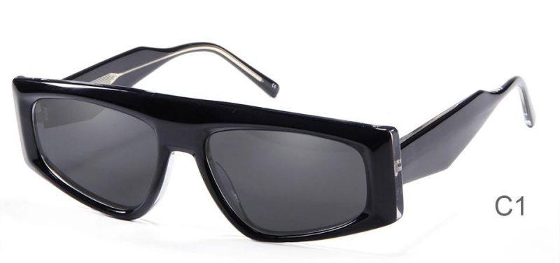 New High Quality Metal Gafas De Acetato Frames Large Fashion Optical Logo Acetate Sunglasses
