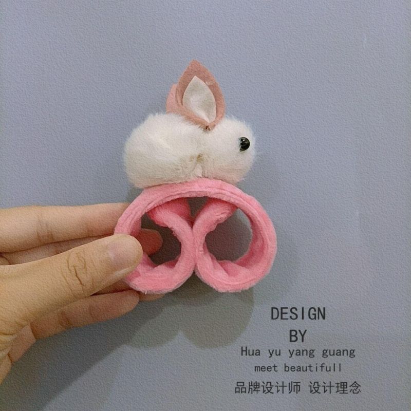 Fashion Jewelry Cartoon Plush Snapping Ring Bracelet