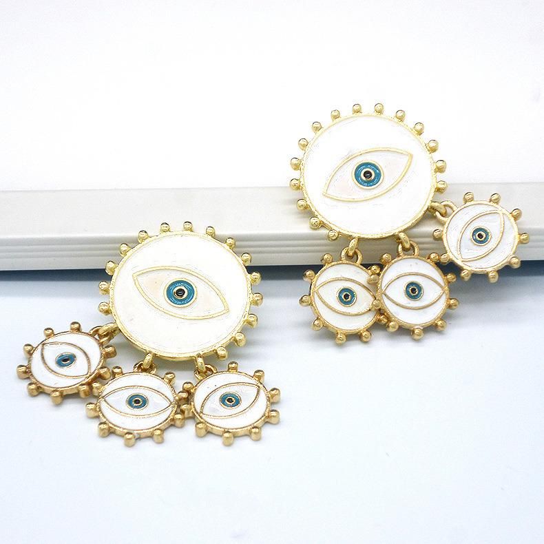 Wholesale Jewelry Fashion Big Gold Plate Eye Stud Earrings for Women