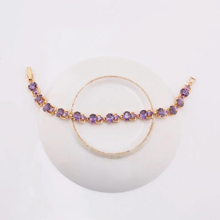 18K Gold Colorful Diamond Girls Lovely Women Bracelet
