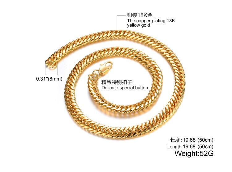 Delicate Special Button Copper Plating 18k Gold Plated Copper Chain Necklace