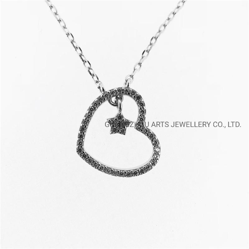 Fashion Jewelry Heart Dangle Pendant Necklace