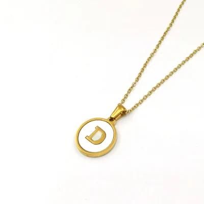 Manufacturer Custom Fashion Jewelry Necklace High Quality Non Fade 18K Gold Initial Letter Charm for Necklace Stainless Steel Letter Necklace