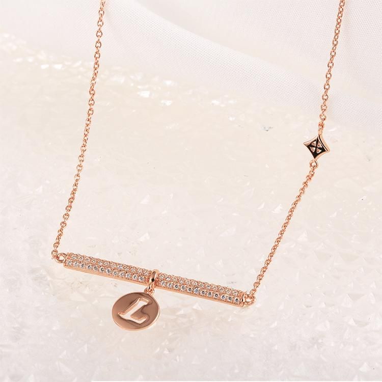 925 Silver Fashion Accessories Letter Shape Cubic Zirconia 18K Rose Gold Plated Fashion Jewelry Women Jewellery AAA Fine Earrings