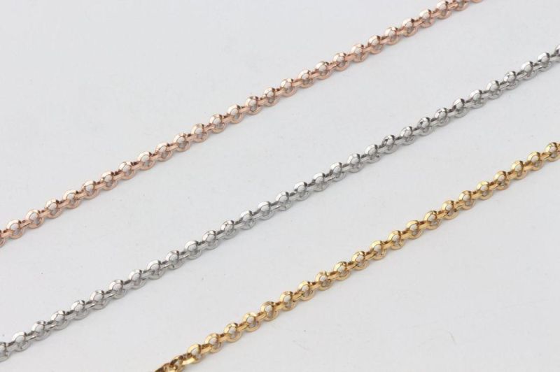 Wholesale Custom Fashion Polish Triangle Wire Anklet Gold Plated Alloy Belcher Rolo Chain Jewelry Bracelet Necklace for Jewellery Design
