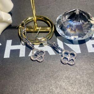 Dangle Earrings Drop Earrings 2021 Latest Design Camellia Flower Diamond Luxury Designer Famous Brand Fashion Earrings Classic Style