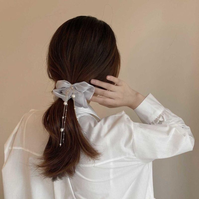 Fashion Jewellery Pearl Tassel Hair Ring French Hair Rope Headpiece
