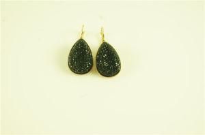 Alloy Teardrop Earring with Resin Shimmer Stone