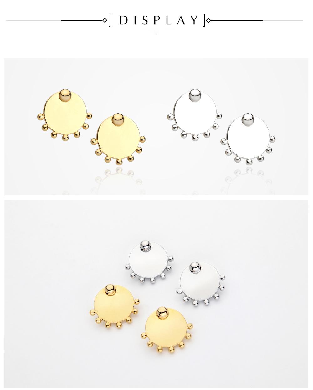 Circular and Beads Combination Shape Earring with Smooth Surface