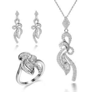 Popular 925 Sterling Silver Wedding Jewelry Set for Bridal Women