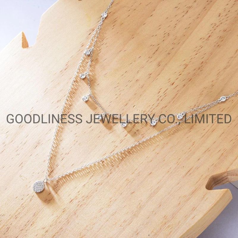 925 Sterling Silver Fine Jewelry Women Layered Necklace