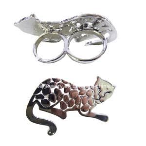 Jewelry Alloy Rhodium Plated Lion Fashion Rings for Women