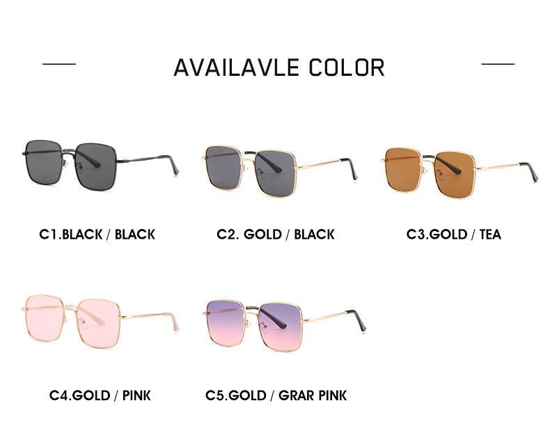 No MOQ Square UV400 Metal Sunglasses