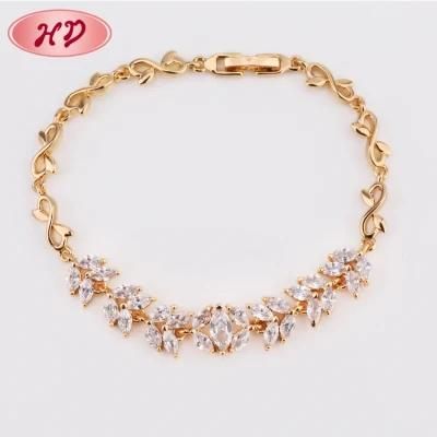 Costume Jewelry 18K Gold Color Zirconia Diamond Crystal Bracelets