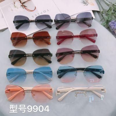 2021 Best Selling Stylish Luxury Sun Glasses River Custom Logo Oversize Sunglasses Rimless River Sun Glasses Sunglasses