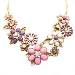 Fashion Accessories Women Jewelry Flower Stacking Statement Necklace