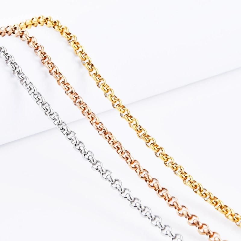 Factory Wholesale Fashion Accessories Necklace Jewelry Belcher Rolo Chain Bracelet Anklet for Pendant Design