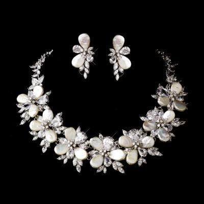 Wedding Fresh Pearl Necklace Jewelry Set, Bridal CZ Necklace Jewelry Set, Factory Direct Wholesale