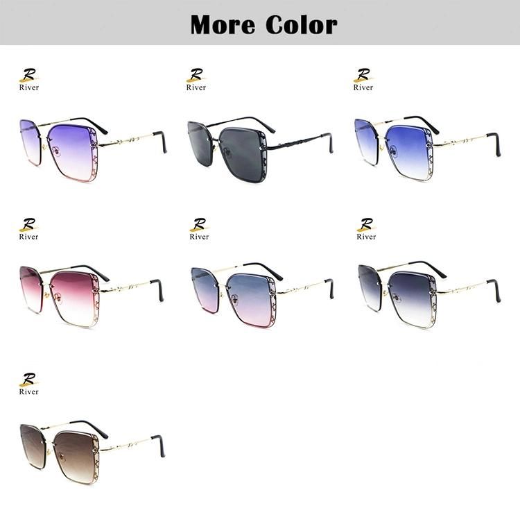 Oversize Carved Custom Logo Ready Women Sunglasses