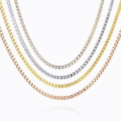 Manufacturer Wholesale Fashion Jewelry Accessories Stainless Steel Box Chain Necklace for Jewellery Making