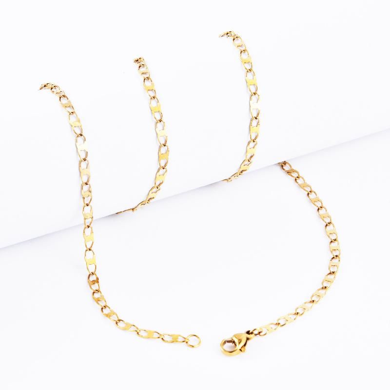 Fashion Jewellery Anchor Chain Necklace, Vari Link Curb Chain
