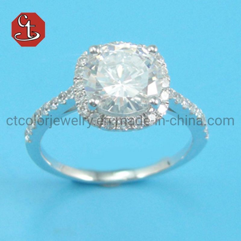 Trendy Diamond Elegant Design Hot Sale Rings For Women Sweet White Zircon Cubic Silver Rings Female Wedding jewelry