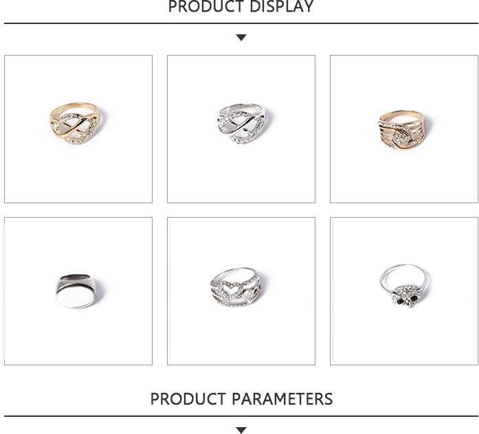 Fashion Jewelry Owl Shape Silver Ring with White Rhinestone
