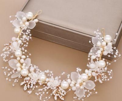 Bridal Elegant Pearl Headband Hair Vines Hair Comb Headpiece