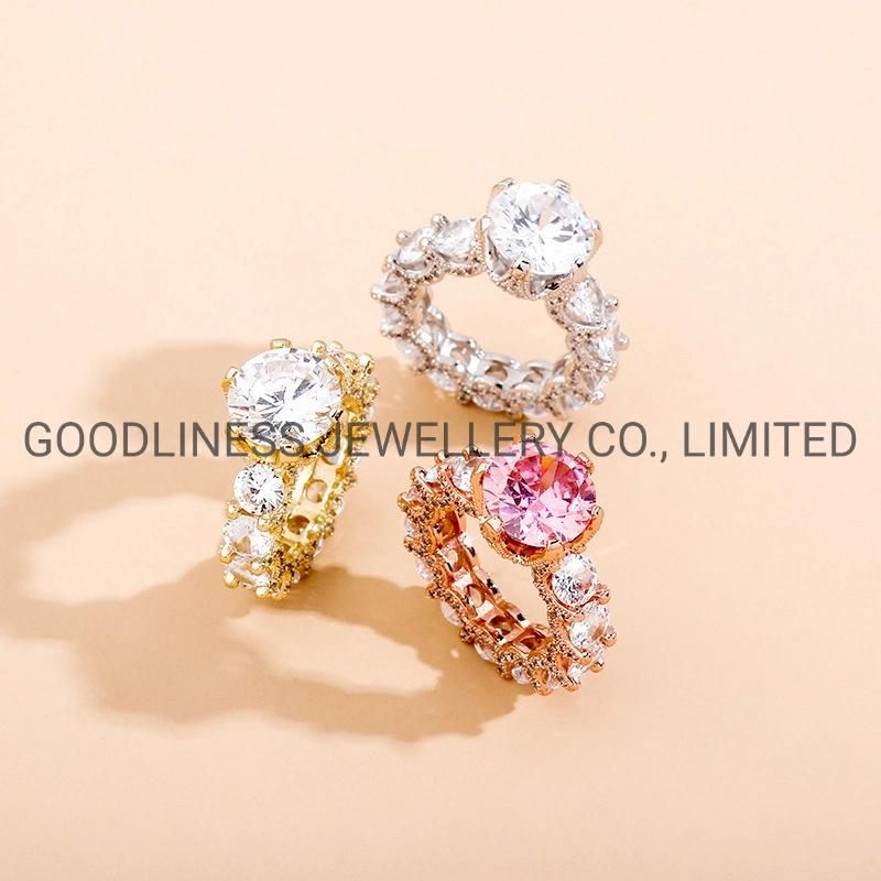 Iced out Women Hip Hop CZ Rings Rapper Jewelry