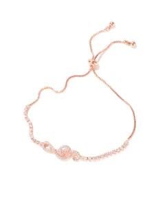 Simople Design &#160; Adjustable Stainless Steel Adjuestable Zircon Pendant &#160; Women Bracelet
