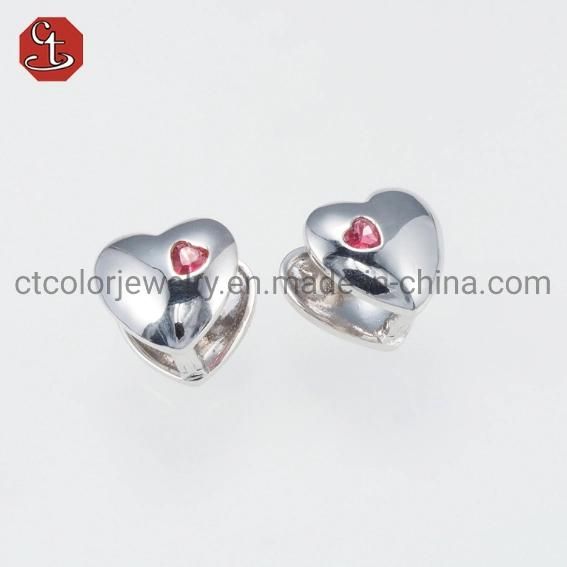 Fashion Jewelry Mini Accessories Triangle Shaped Rose plated Red CZ Earrings for Women