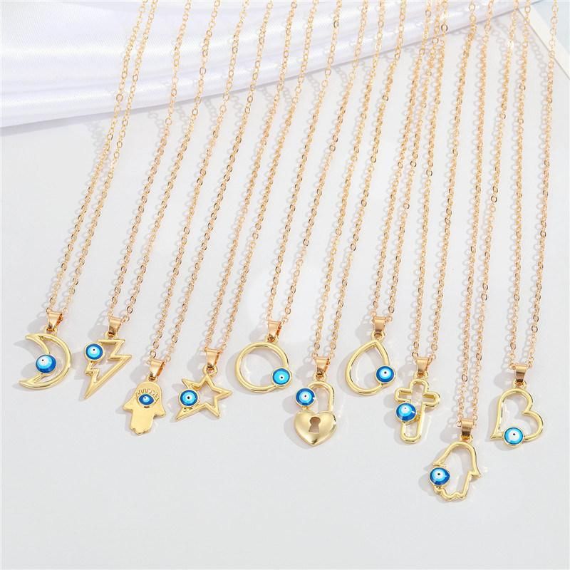 Golden Personality Demon Eye Pendant Necklace