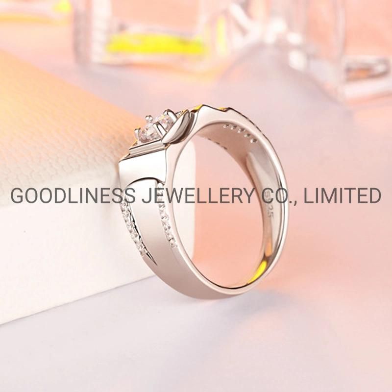 Fashion Accessories 925 Sterling Silver Simple Men Rings Jewelry