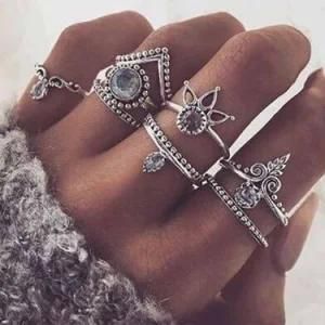 8pcsset Retro Anti Silver Anti Gold Ring